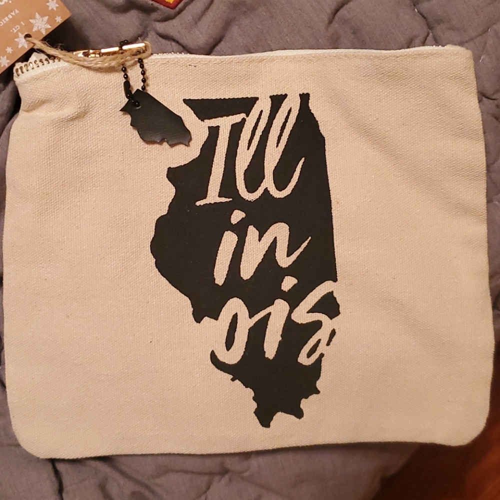 Illinois fabric zipper pouch